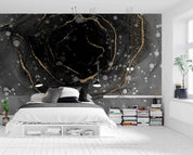 3D Black Gold Marble luxury black marble texture wall mural wallpaper for bedroom