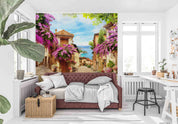 3D Aged Care Retirement Home Gerocomium Rest Home Streetscape Floral Sea Wall Mural Wallpaper 11