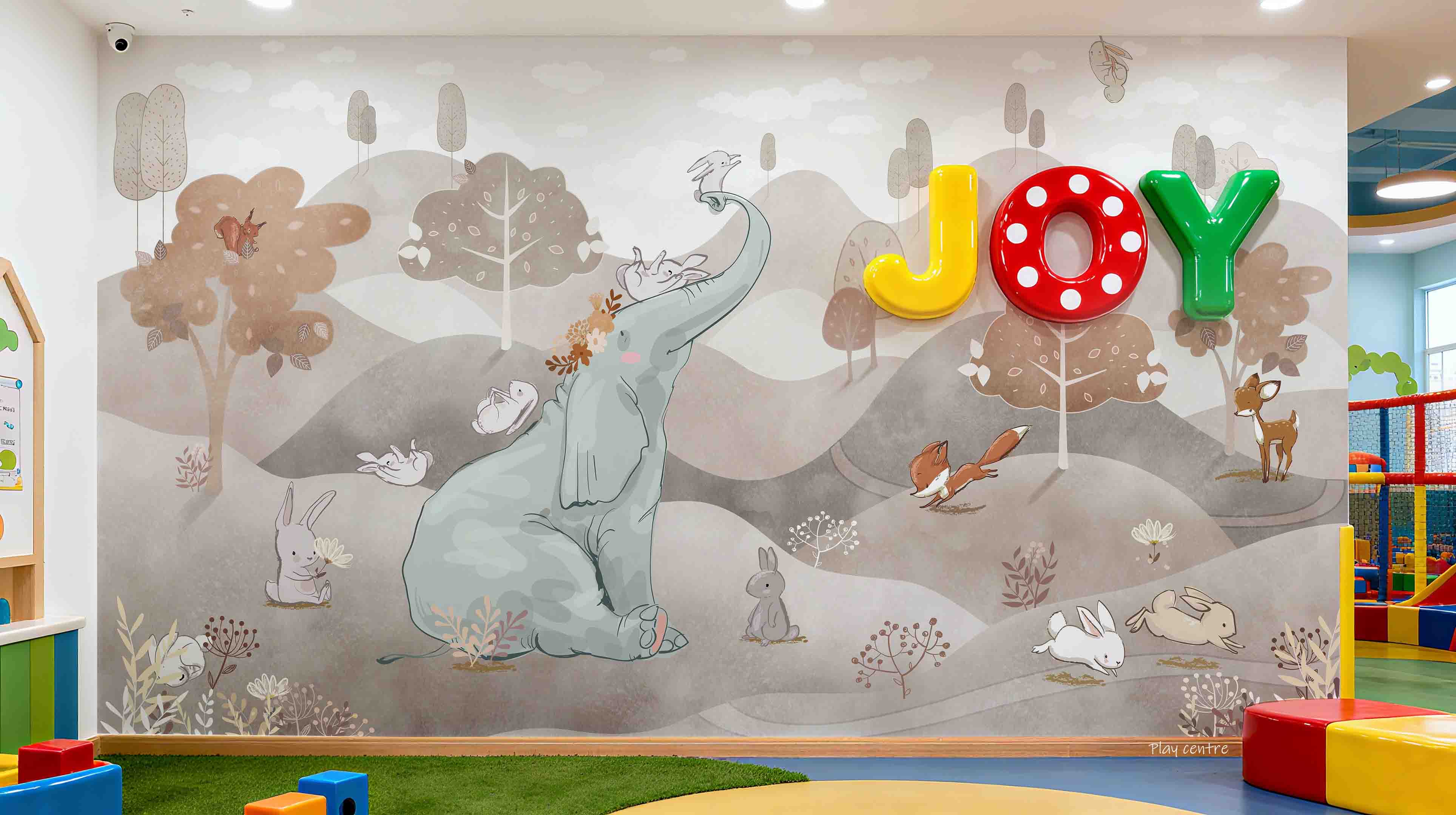 3D Play Centre Amusement Park Funfair Carnie Cartoon Animals Wall Mural Wallpaper 6