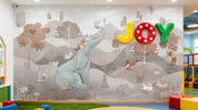 3D Play Centre Amusement Park Funfair Carnie Cartoon Animals Wall Mural Wallpaper 6