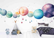 3D Watercolour The Earth Damaskeen Wall Mural Wallpaper YXL 214