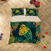 3D Selva Leaf Green Quilt Cover Set Bedding Set Duvet Cover Pillowcase 334