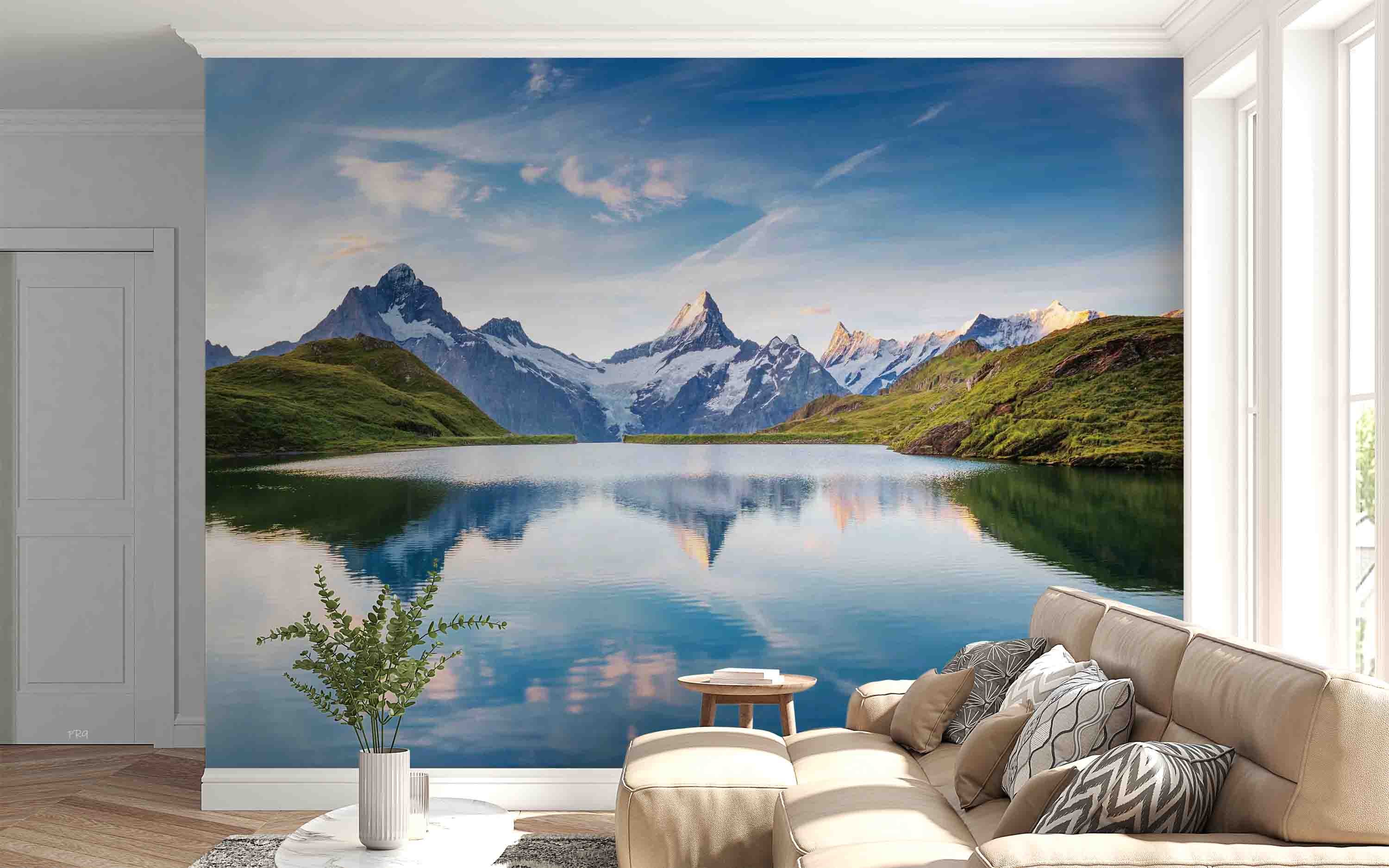 3D Beautiful Snow Mountain Lake Nature Scenery Wall Mural Wallpaper GD 4691- Jess Art Decoration