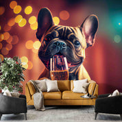 3D Animal Dog Night Gray Wall Mural Wallpaper YXL 1847
