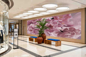 3D Retail Shop Store Market Trade Pink Floral Wall Mural Wallpaper 6
