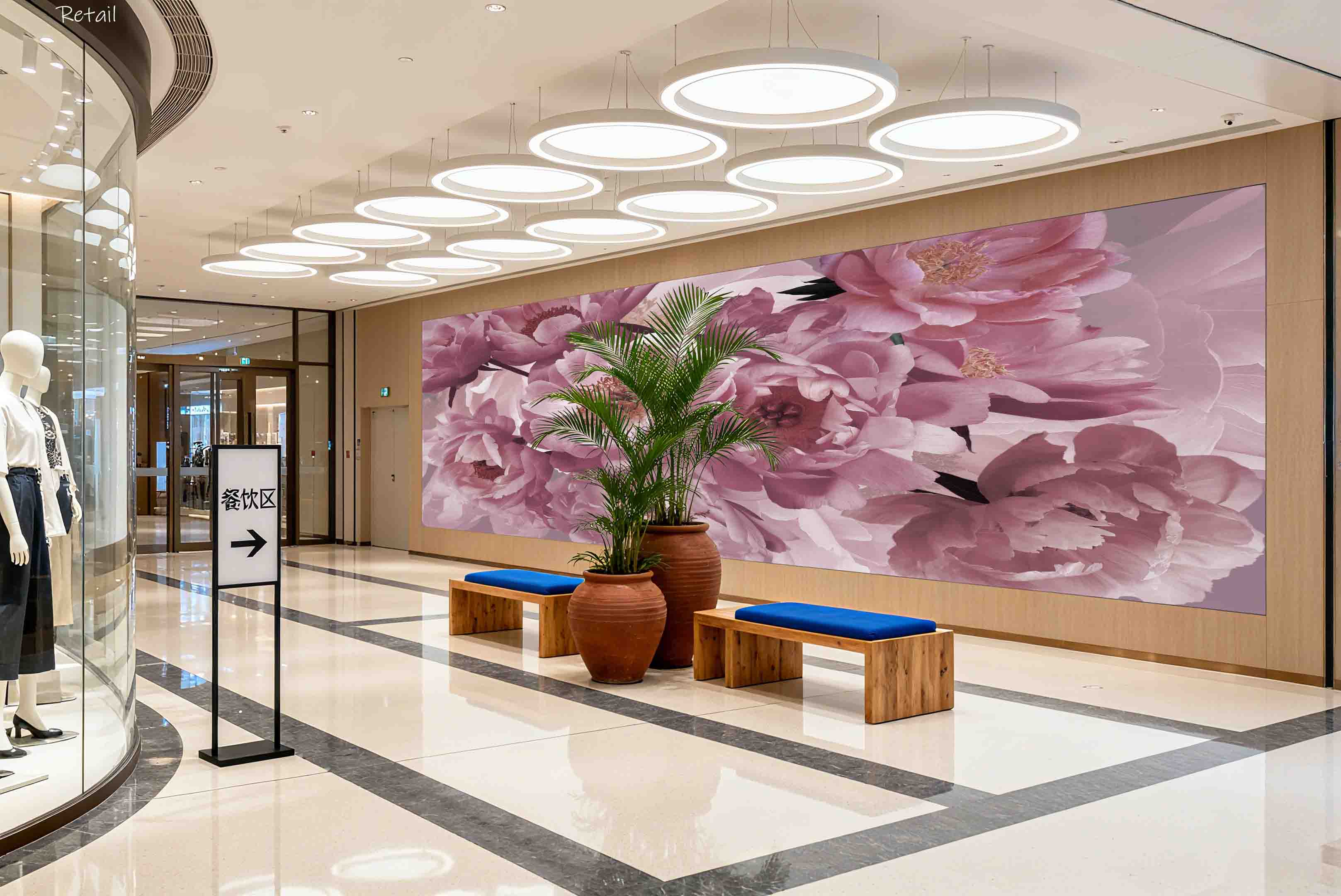 3D Retail Shop Store Market Trade Pink Floral Wall Mural Wallpaper 6