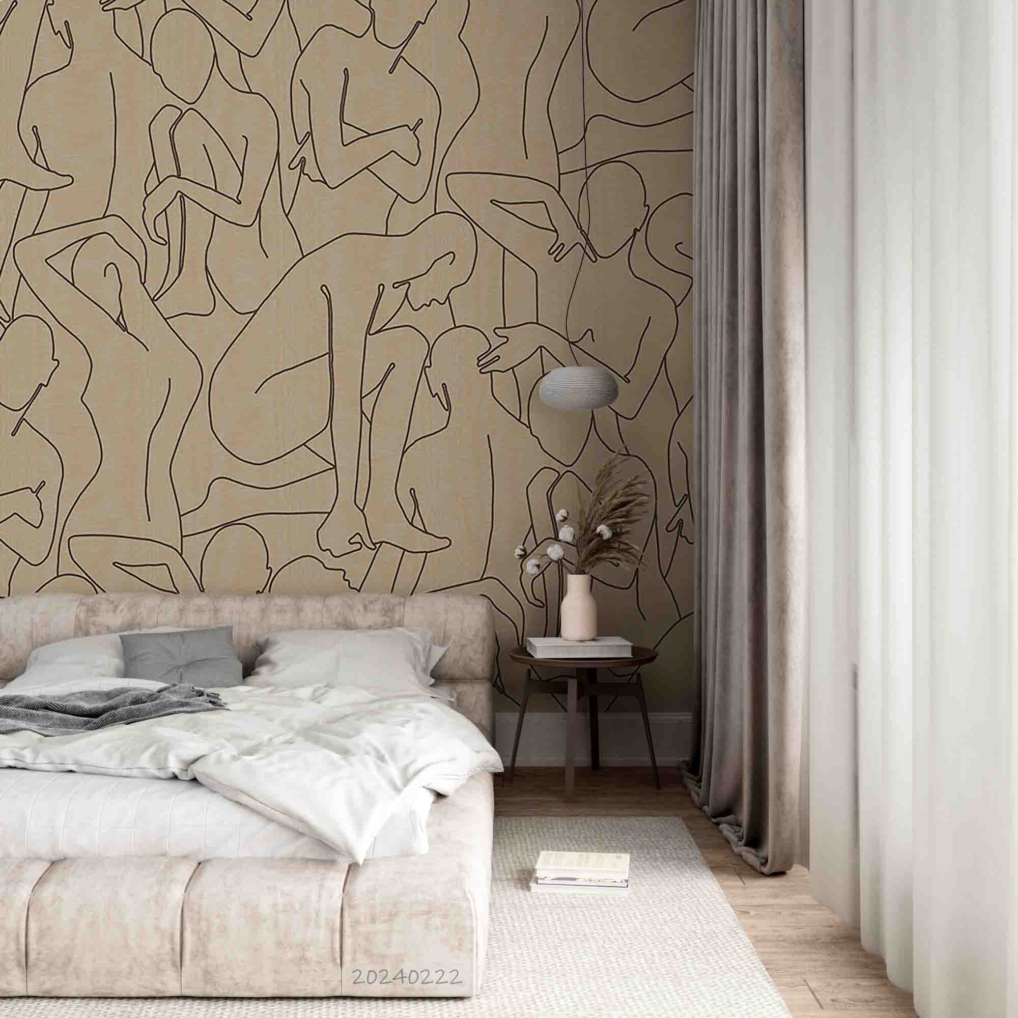 3D Abstract Brown People Cartoon Wallpaper Wall Mural Wall Decor Wall Art Wall Sticker Remoable Wallpaper LQH