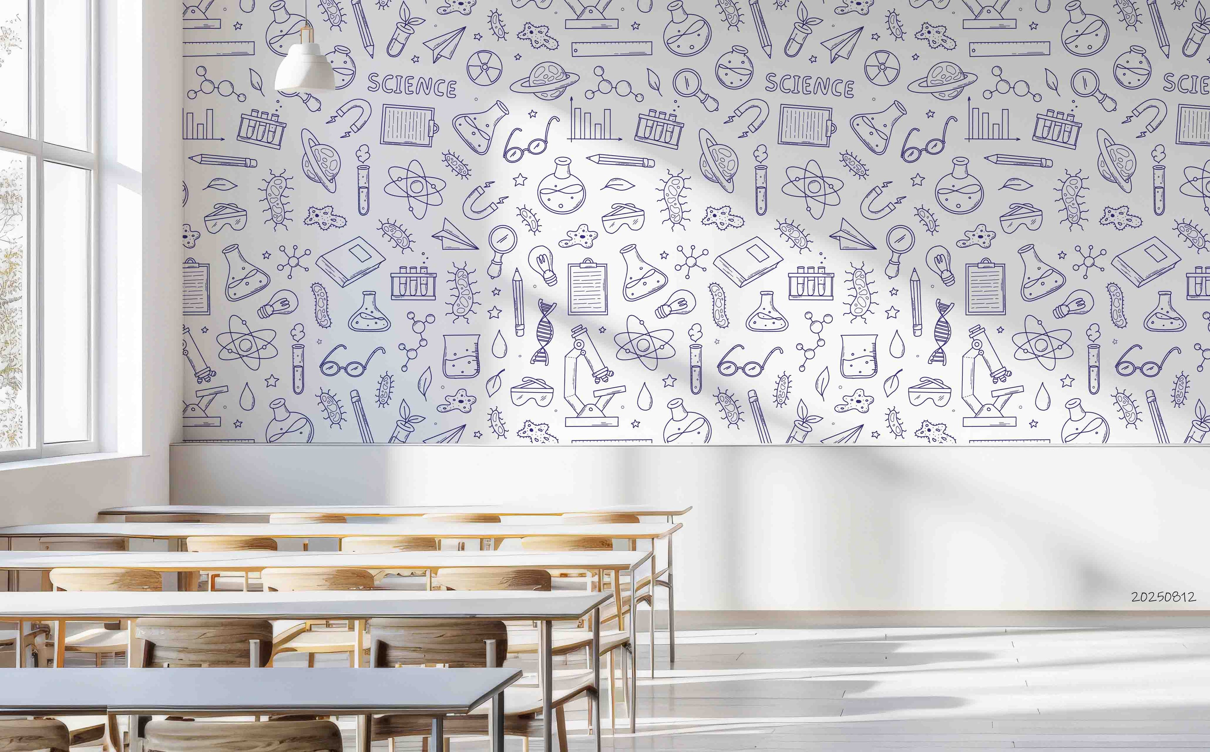 3D School STEM Science Lab Classroom Teaching Aid Wall Mural Wallpaper 22