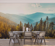 3D Tree Mountain Grassland Sunlight Cloud Sky Wall Mural Wallpaper YXL 2899