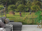 3D Oil Painting Village Green Trees Field Wall Mural Wallpaper GD 2959- Jess Art Decoration