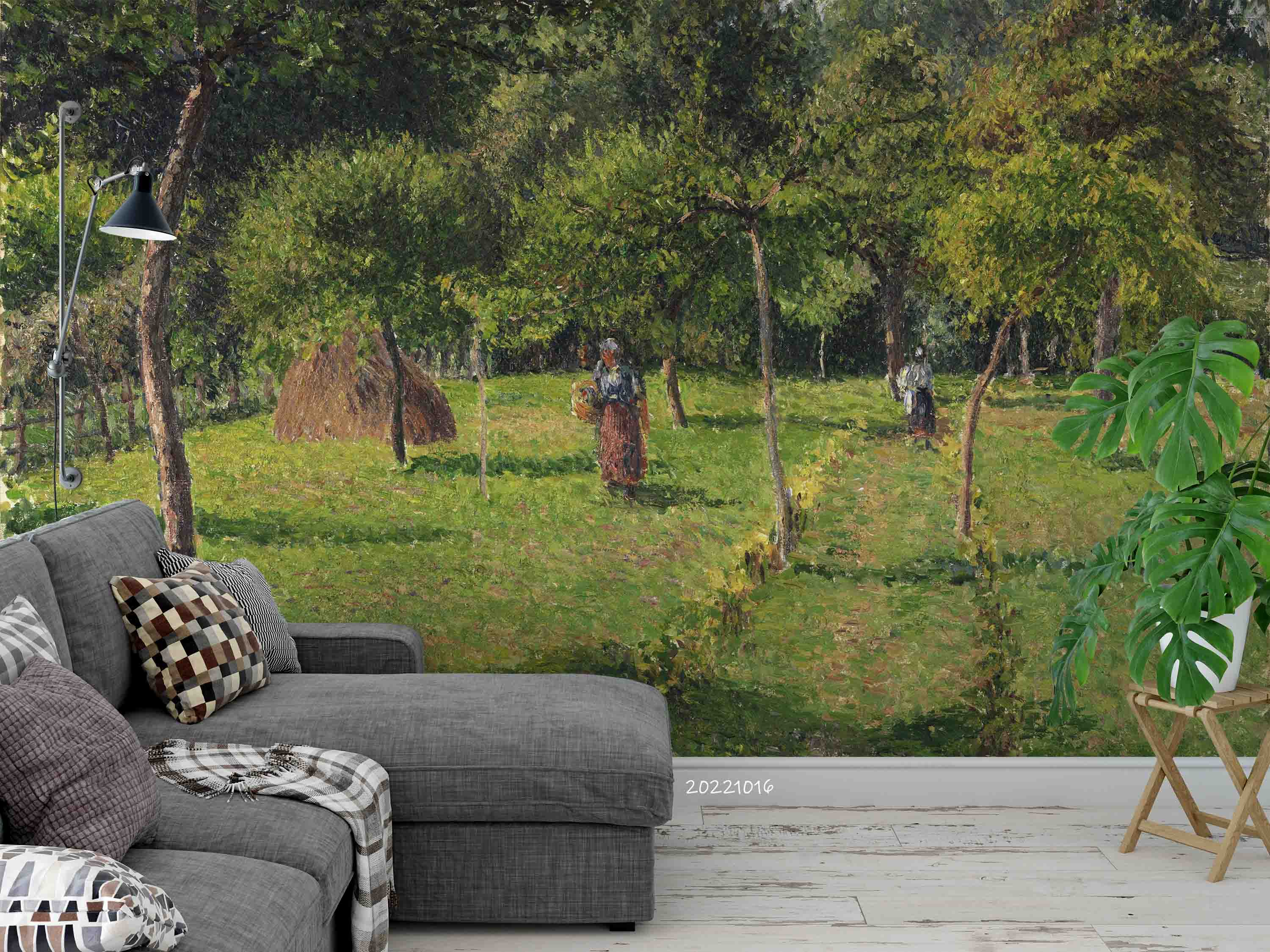 3D Oil Painting Village Green Trees Field Wall Mural Wallpaper GD 2959- Jess Art Decoration