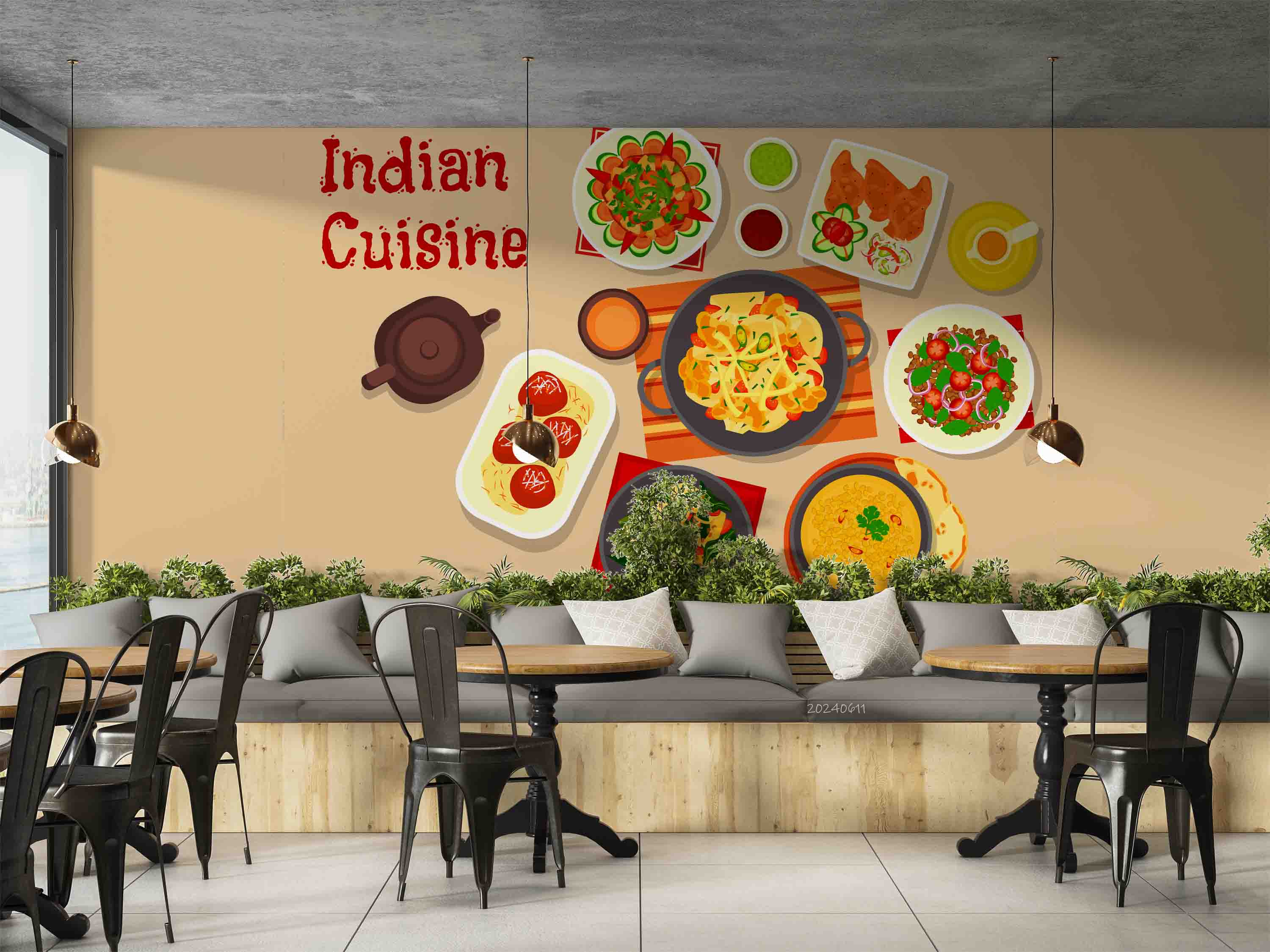 3D Stir-fry Watermelon Burger Croci Wall Mural Wallpaper YXL 295