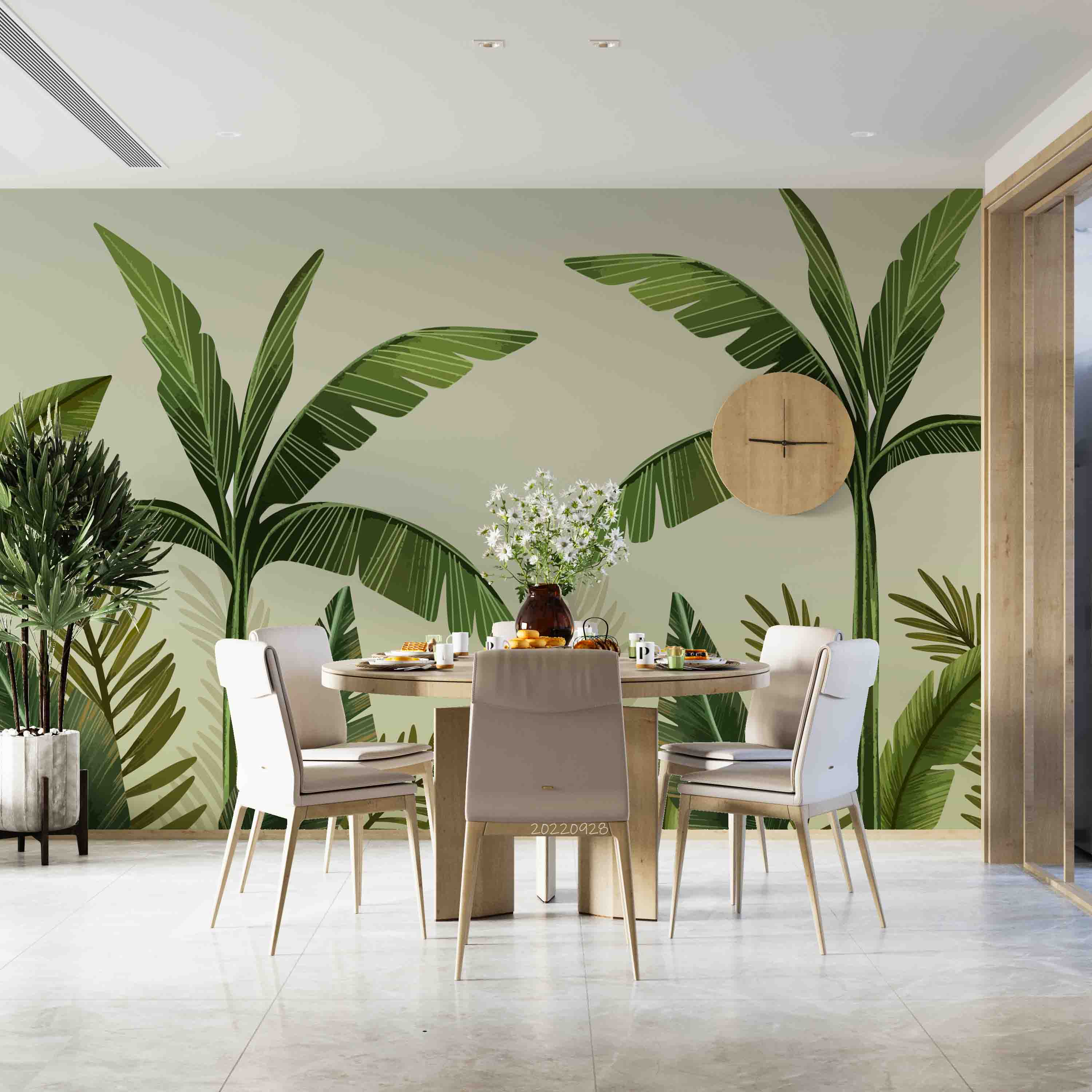 3D Tropical Banana Tree Leaves Wall Mural Wallpaper GD 3319- Jess Art Decoration