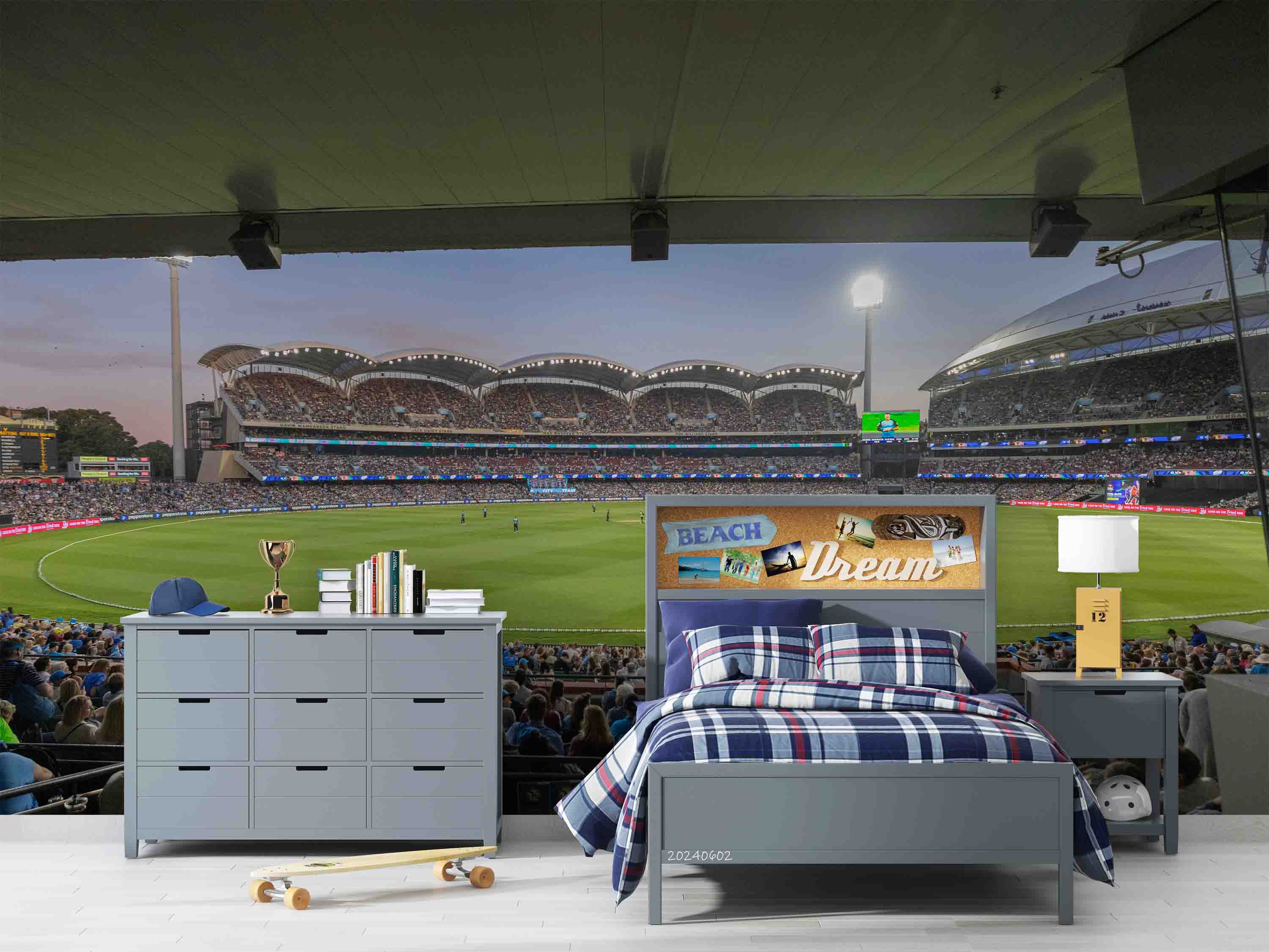 3D Architecture Stadium Auditorium Contest Lamplight Wall Mural Wallpaper YXL 453