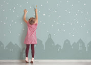 3D Cartoon City Building Stars Silhouette Kids Wall Mural Wallpaper GD 4073- Jess Art Decoration