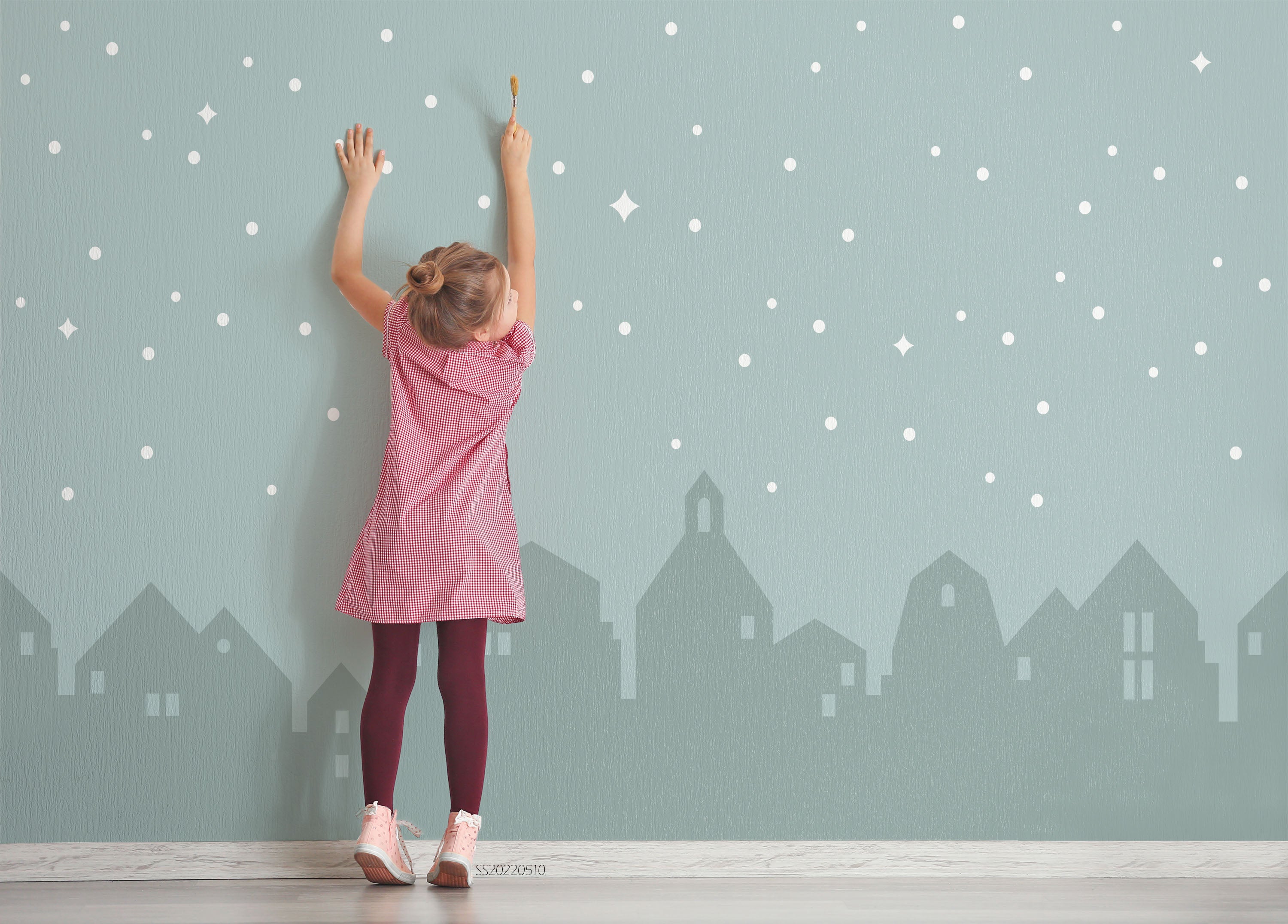 3D Cartoon City Building Stars Silhouette Kids Wall Mural Wallpaper GD 4073- Jess Art Decoration