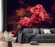 3D Red Flower Dark Background Wallpaper Wall Mural Wall Decor Wall Art Wall Sticker Remoable Wallpaper