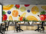 3D Strawberry Apple Pear Banana Papaya Wall Mural Wallpaper YXL 258