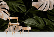 3D Monstera Leaf Luxury Tropical Jungle Background Wall Mural Wallpaper GD 3228- Jess Art Decoration