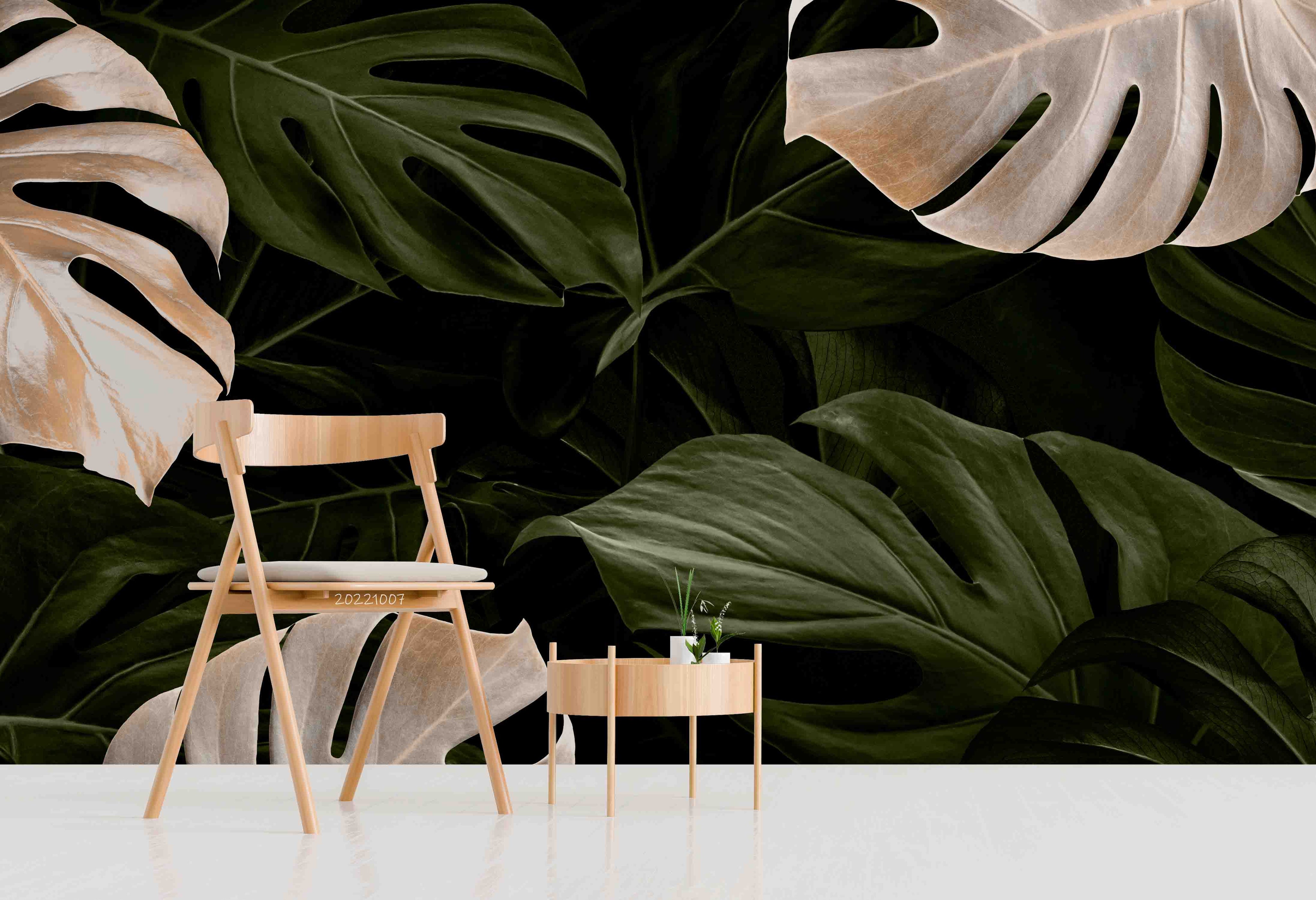 3D Monstera Leaf Luxury Tropical Jungle Background Wall Mural Wallpaper GD 3228- Jess Art Decoration