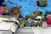 3D Sea Turtle Coral Reef sea turtle coral reef ocean mural wall mural wallpaper for kids room