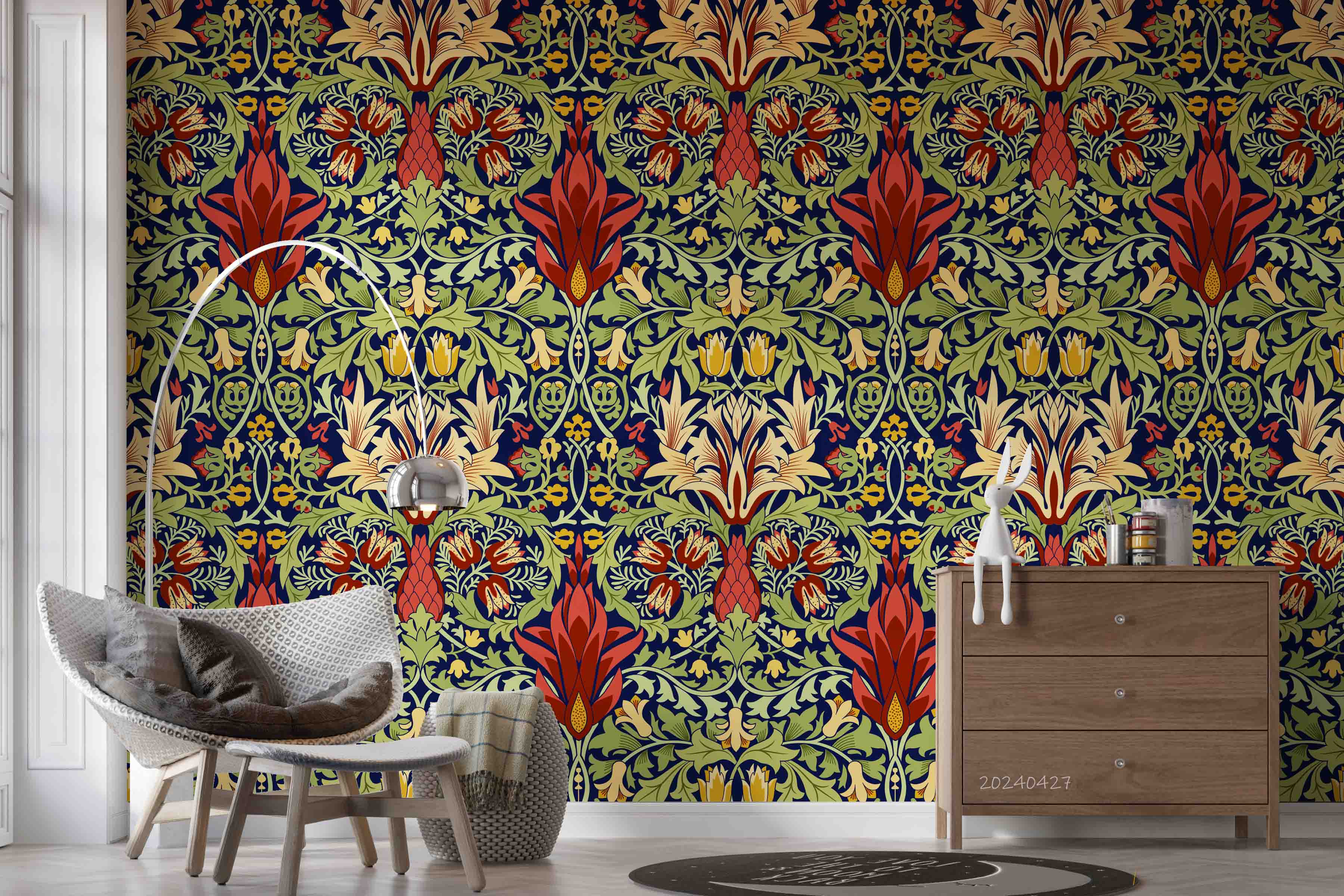 3D Vintage William Morris Pattern Wallpaper Wall Mural Wall Decor Wall Art Wall Sticker Remoable Wallpaper