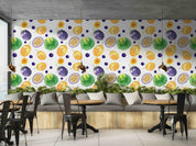 3D Passion Fruit Floral Lemon Wall Mural Wallpaper YXL 291