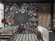 3D Restaurant Snack Bar Diner Fast Food Pizza Wall Mural Wallpaper 53