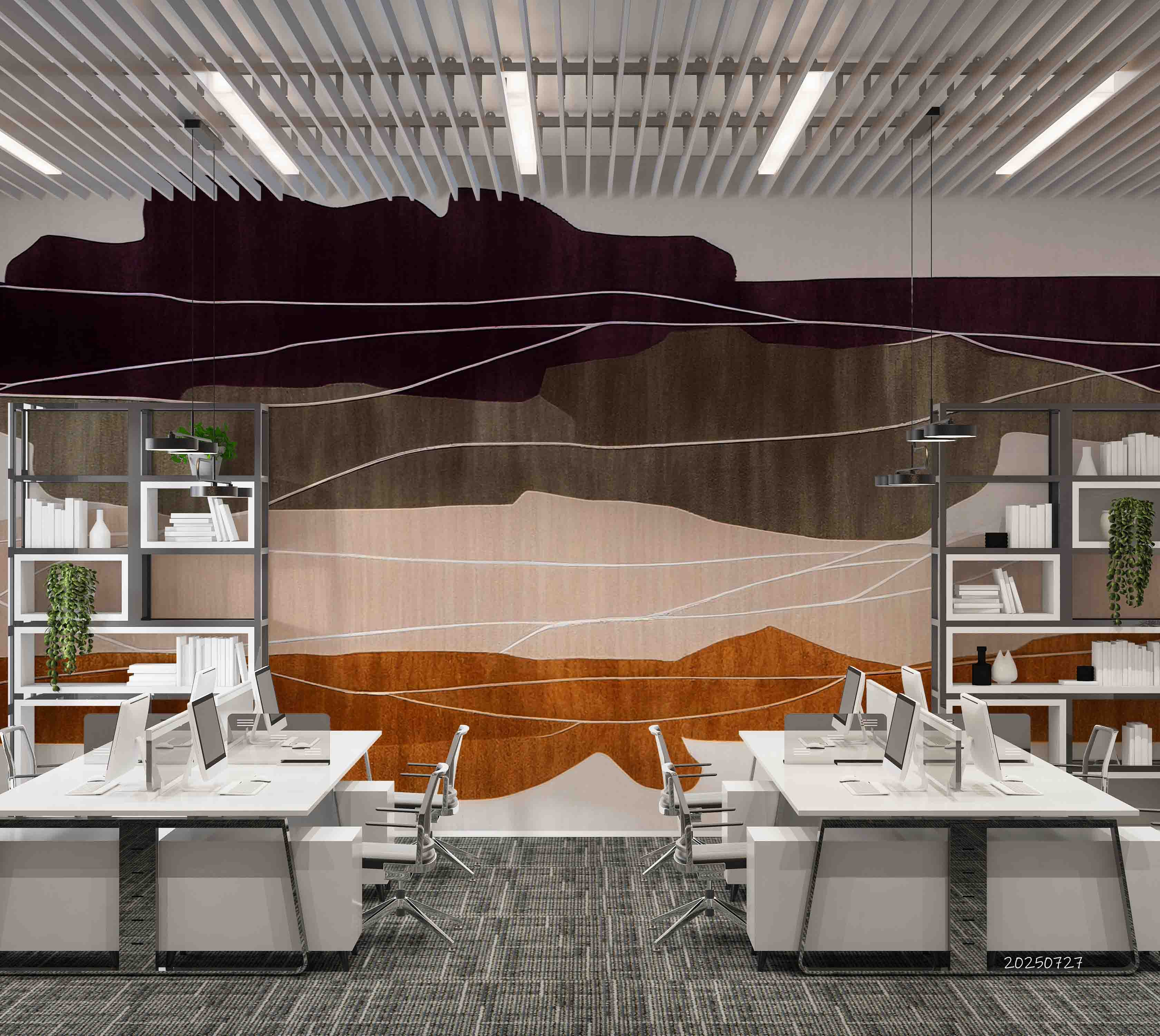 3D Office Business Commerce Mountain Clouds Wall Mural Wallpaper 12