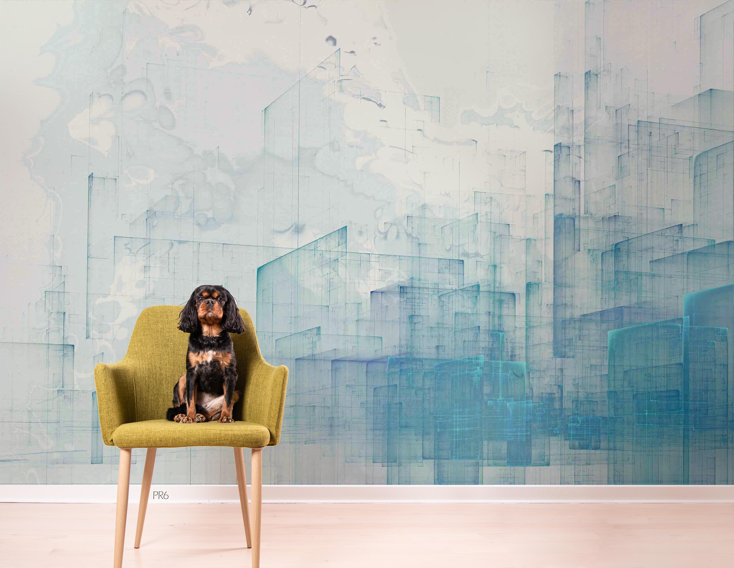 3D Abstract Line  Rectangle Blue White Wall Mural Wallpaper YXL 25- Jess Art Decoration