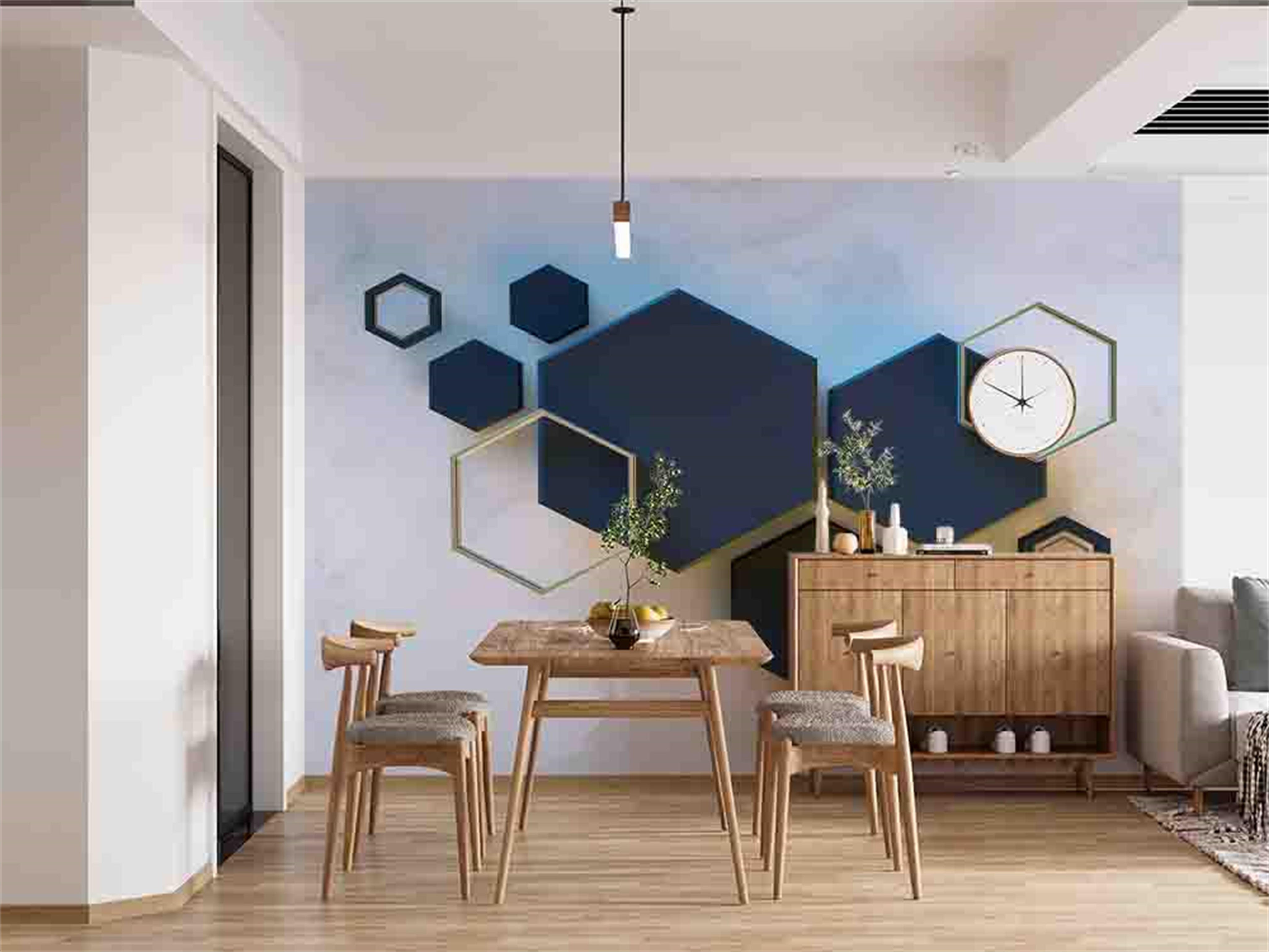 3D Modern Geometry Hexagons Background Wall Mural Wallpaper GD 3614- Jess Art Decoration
