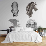 3D Sculpture Horse Eagle Head Wall Mural Wallpaper YXL 2418
