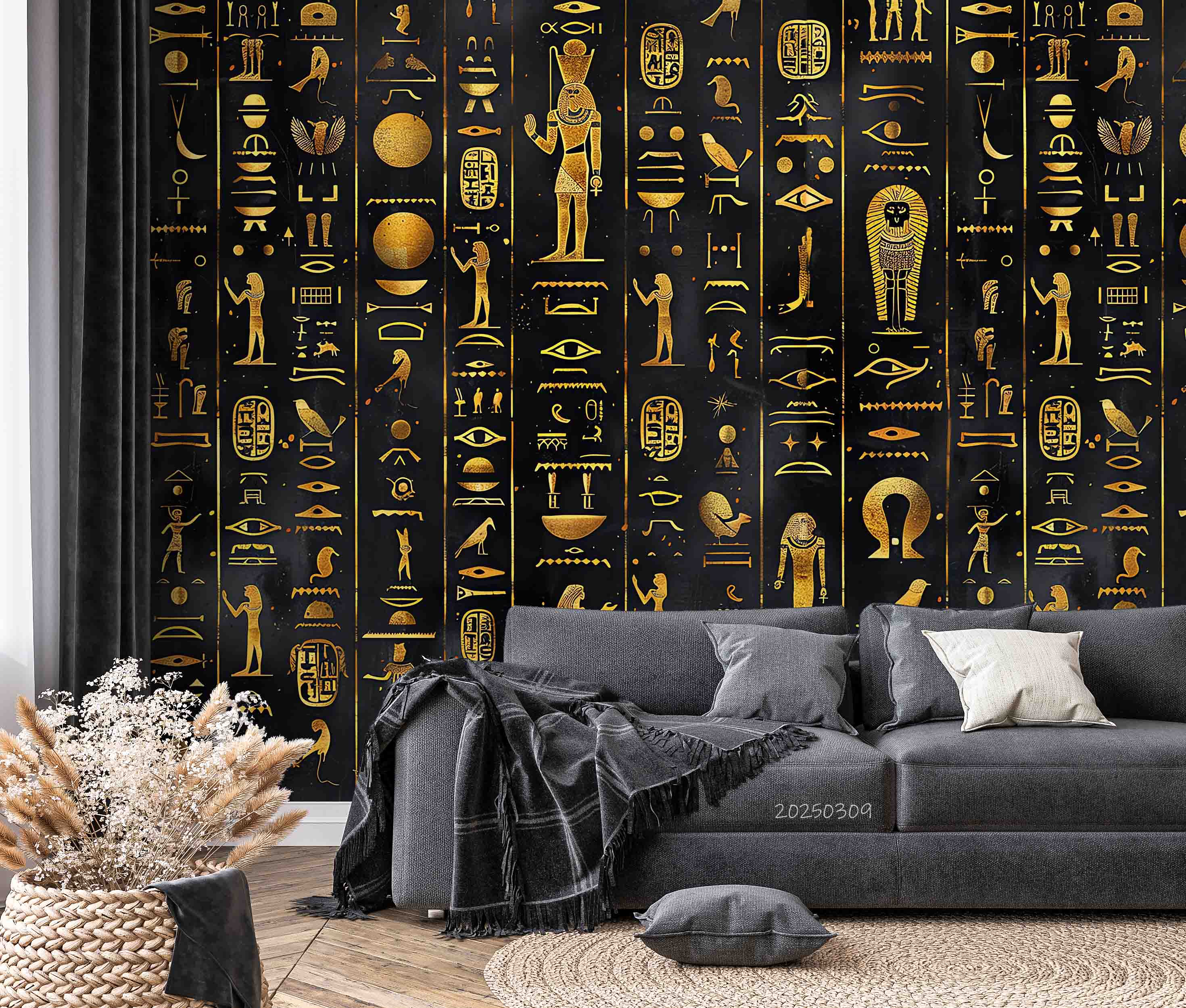 3D Egyptian Totem Lion Picture Poster Wallpaper Wall Mural Wall Decor Wall Art Wall Sticker Remoable Wallpaper LQH