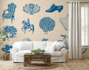 3D Abstract Chair Bicycle Pattern Wallpaper Wall Mural Wall Decor Wall Art Wall Sticker Remoable Wallpaper LQH
