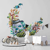 3D Animal Fish Coral Bottle Dot Sea Wall Mural Wallpaper YXL 35