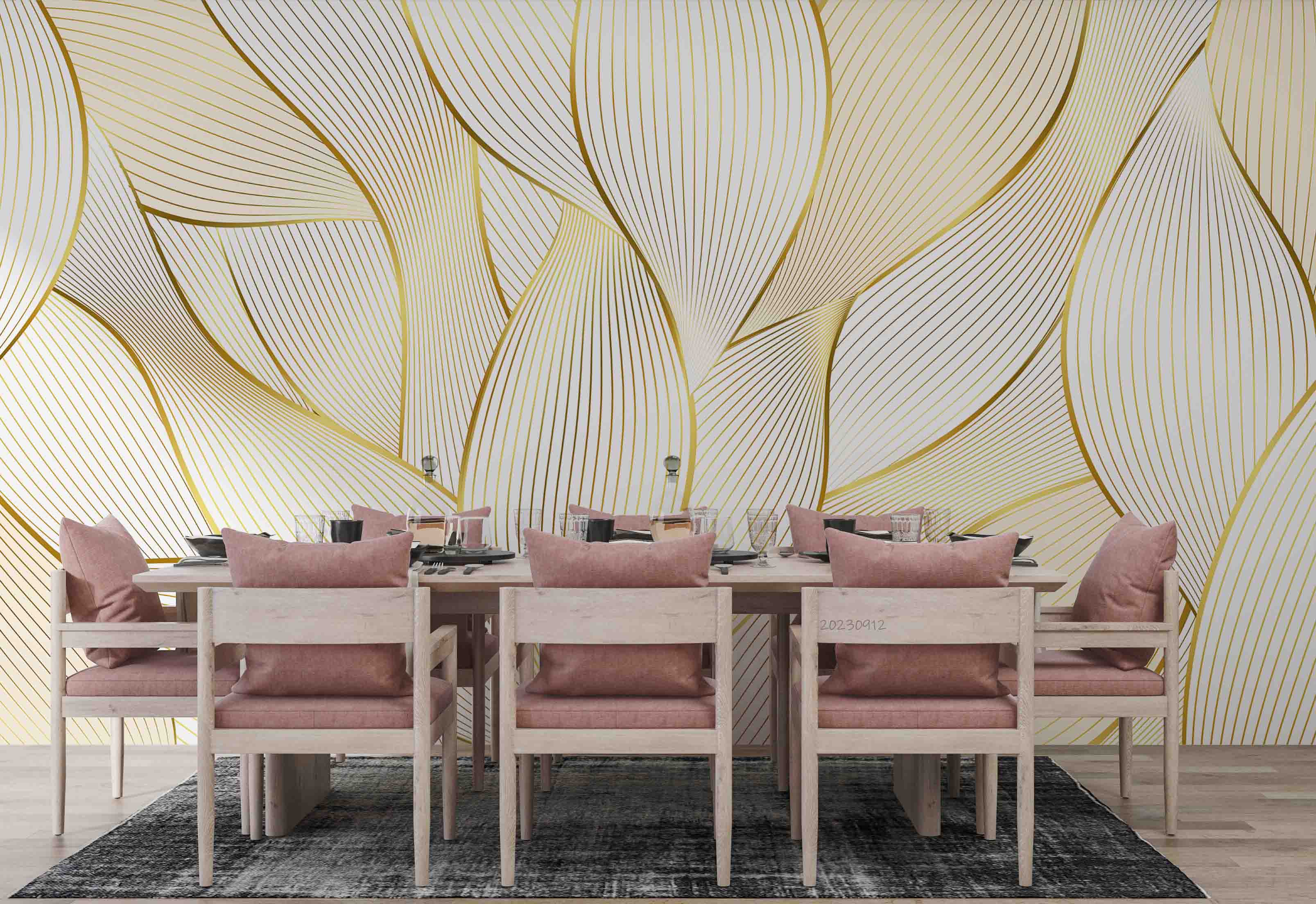 3D Geometric Line Petal Wall Mural Wallpaper YXL 2638