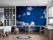 3D Night Blue Sky Cloud Stars Scenery Wall Mural Wallpaper GD 5056- Jess Art Decoration