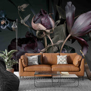 3D Peony Tulip Bouquet Dark Background Wall Mural Wallpaper GD 5626- Jess Art Decoration
