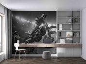 3D Person Sunlight Motorbike Gray Wall Mural Wallpaper YXL 97