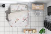 3D Floral Peach Branch Quilt Cover Set Bedding Set Duvet Cover Pillowcase 224