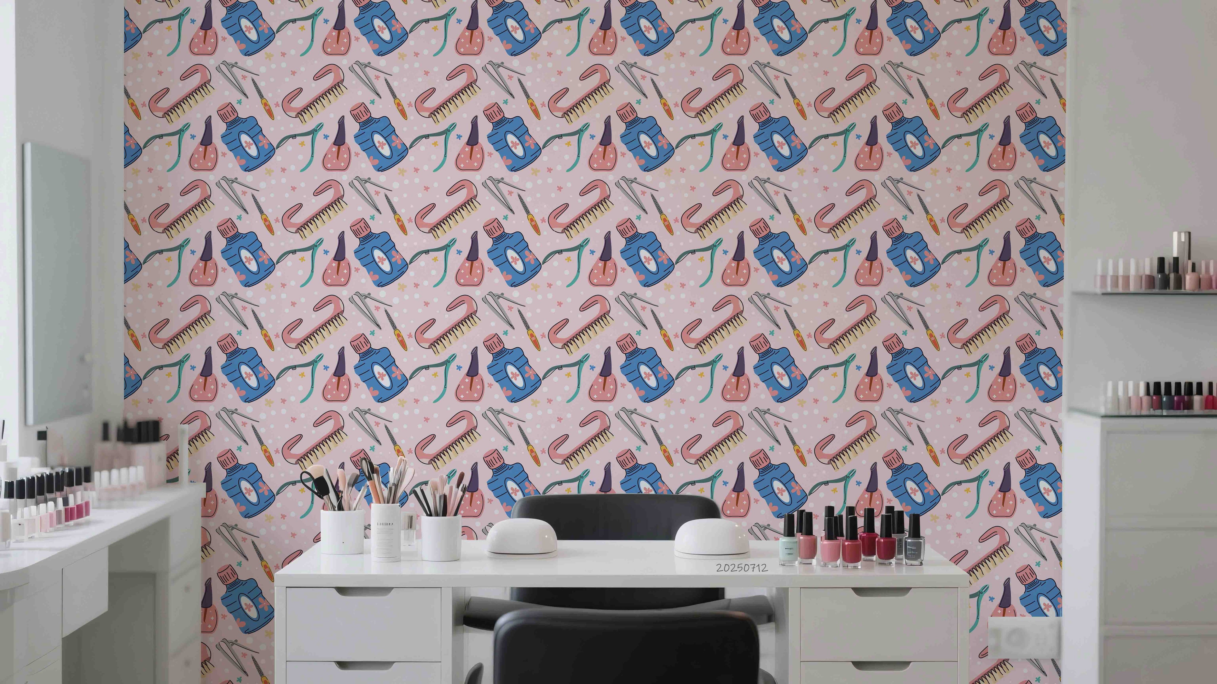 3D Salon Shop Beauty Salon Nail Salon Pattern Wall Mural Wallpaper 24