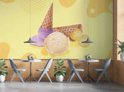 3D Ice Cream Apricot Wall Mural Wallpaper YXL 2330