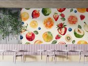3D Pattern Apple Peach Strawberry Orange Wall Mural Wallpaper YXL 255