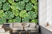 3D Tropical Green Monstera Leaf Pattern Wall Mural Wallpaper GD 5150- Jess Art Decoration