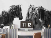 3D Animal Horse Grey Wall Mural Wallpaper YXL 11- Jess Art Decoration