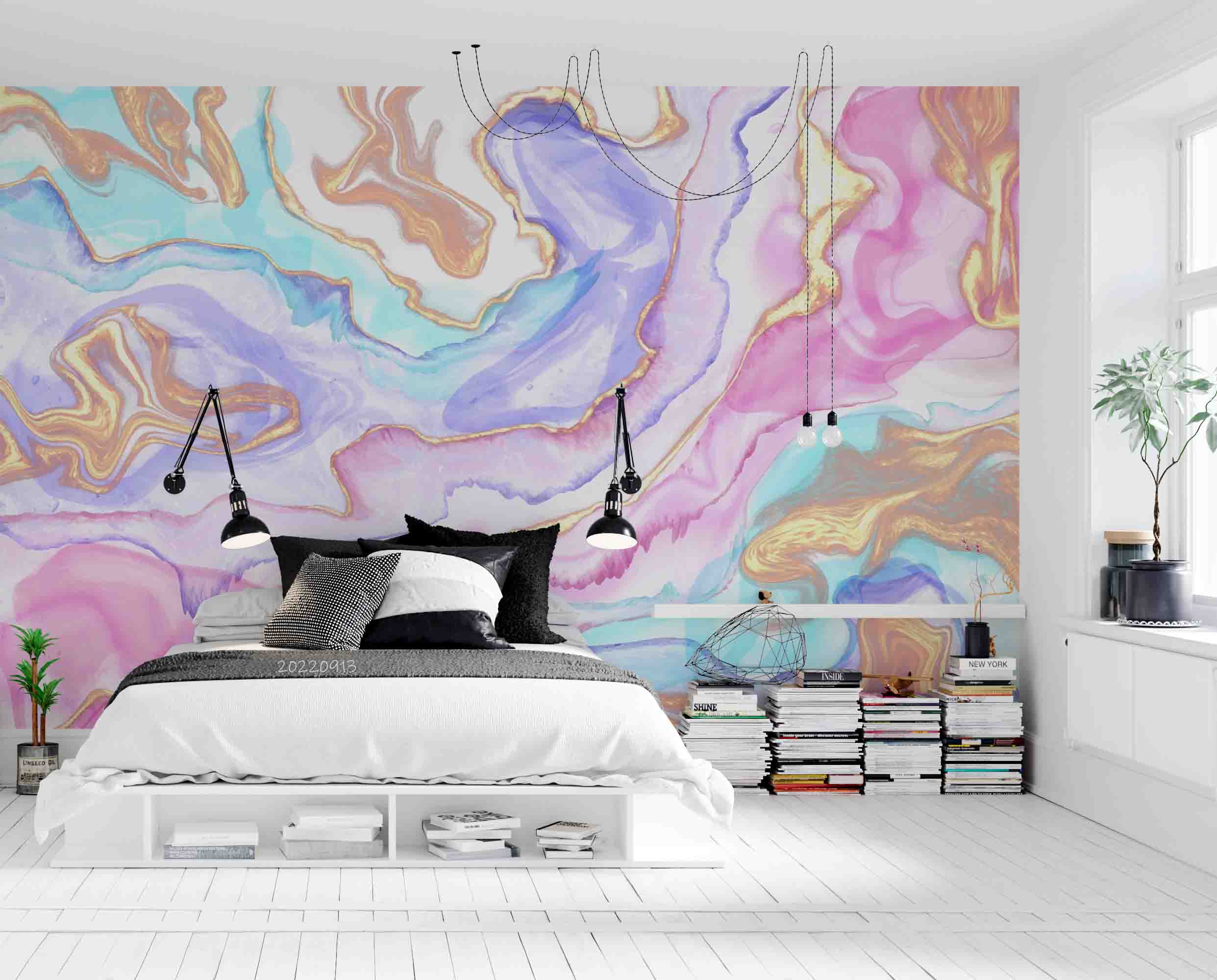 3D Watercolor Abstract Alcohol Ink Background Wall Mural Wallpaper GD 3517- Jess Art Decoration