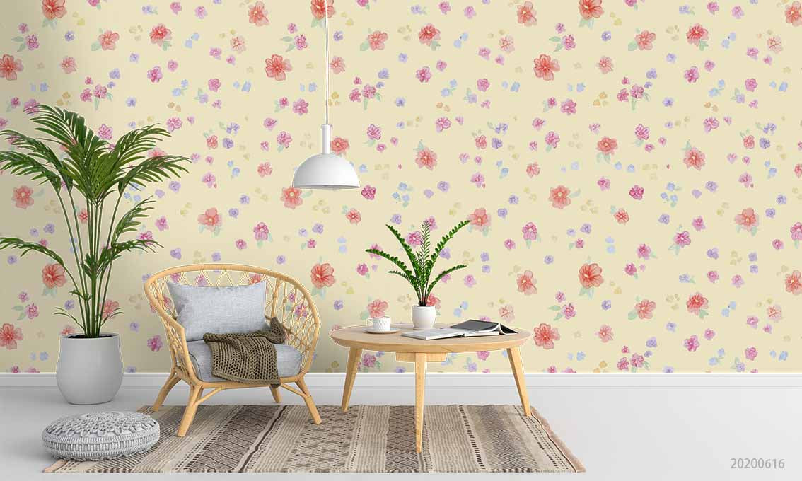 3D Floral Heronsbill Blue Wall Mural Wallpaper YXL 2269