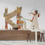 3D Egyptian Ritual Vintage Illustration Transparent Background Wallpaper Wall Mural Wall Decor Wall Art Wall Sticker Remoable Wallpaper LQH