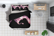 3D Graffiti Float Black Quilt Cover Set Bedding Set Duvet Cover Pillowcase 573