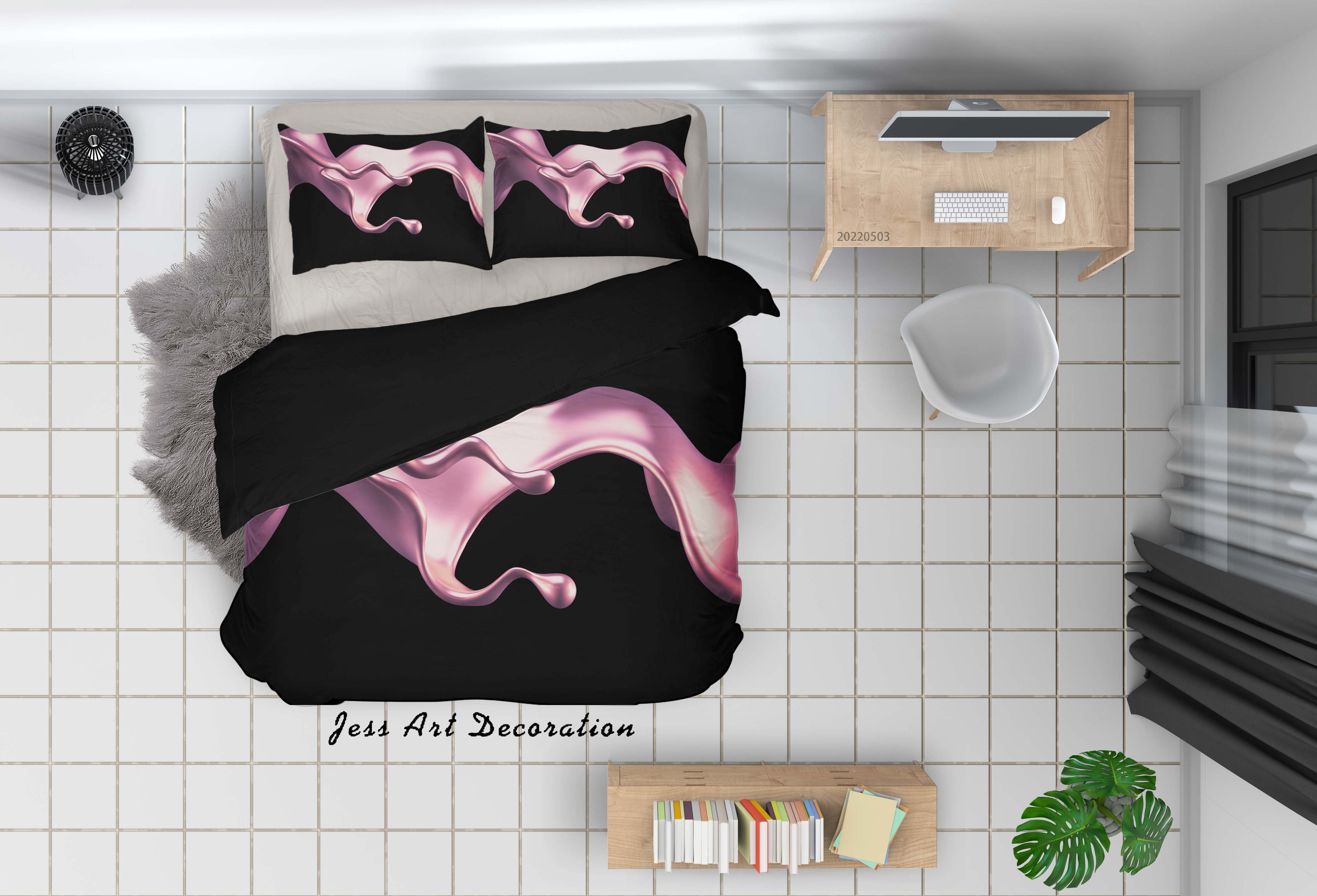 3D Graffiti Float Black Quilt Cover Set Bedding Set Duvet Cover Pillowcase 573